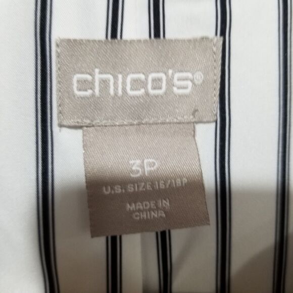 Chico's Jacket Size 3P XL Petite Black & White Embossed Floral 3/4 Sleeve Lined - Picture 5 of 12